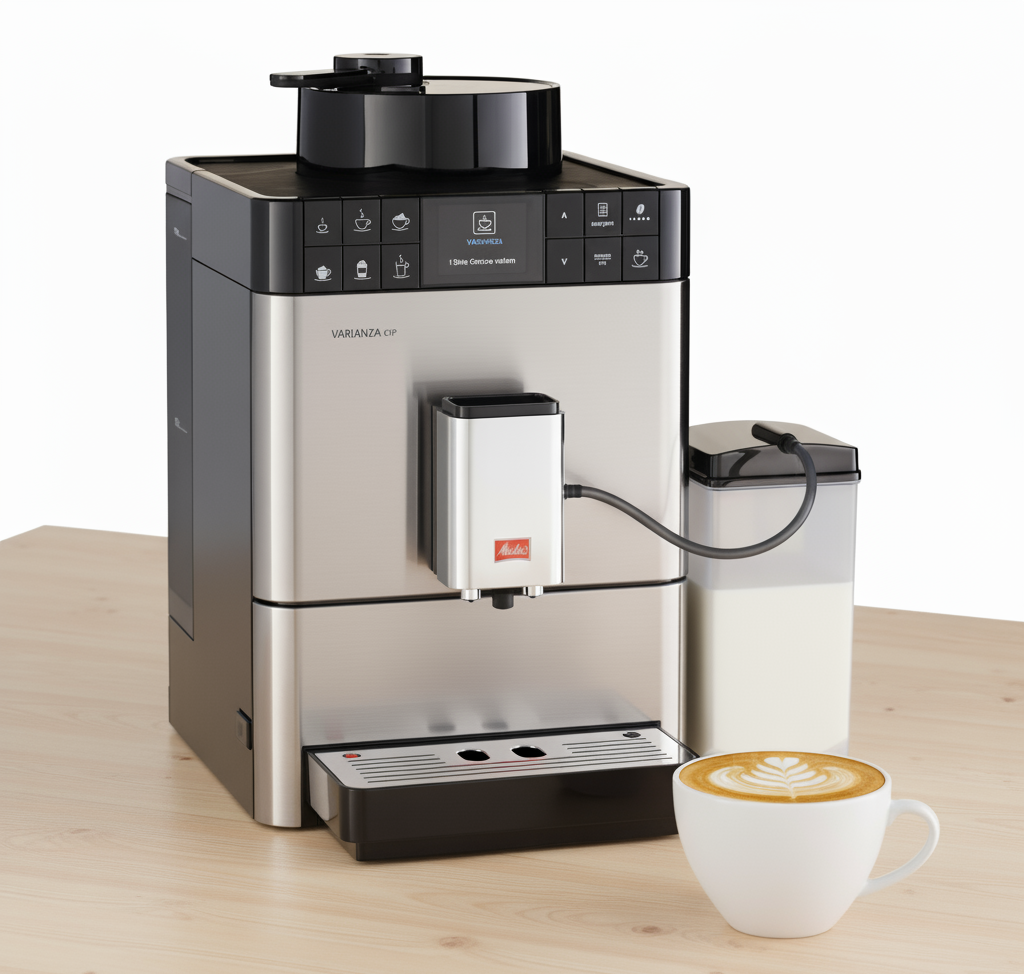 Компактная Melitta Varianza рядом с кофейной чашкой